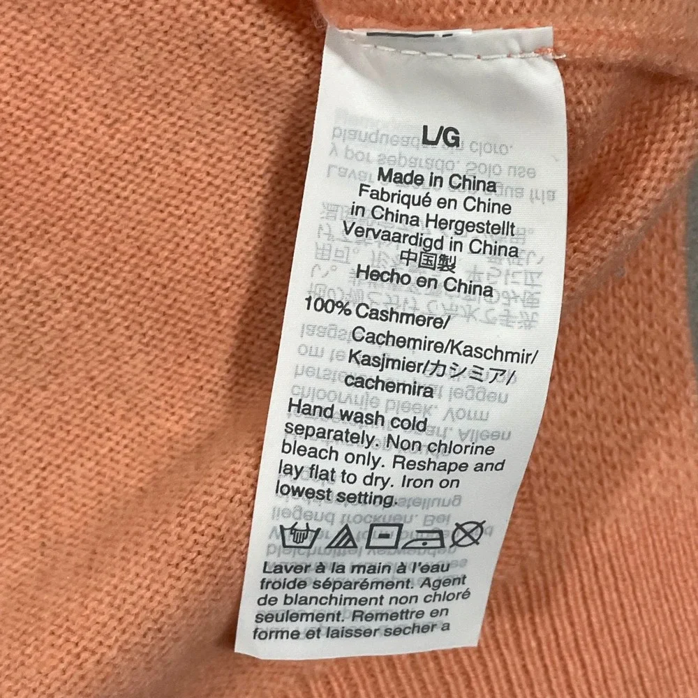 J.Crew Cashmere Slim-Fit Crewneck Sweater Womens Peach Pastel Orange Large K1313